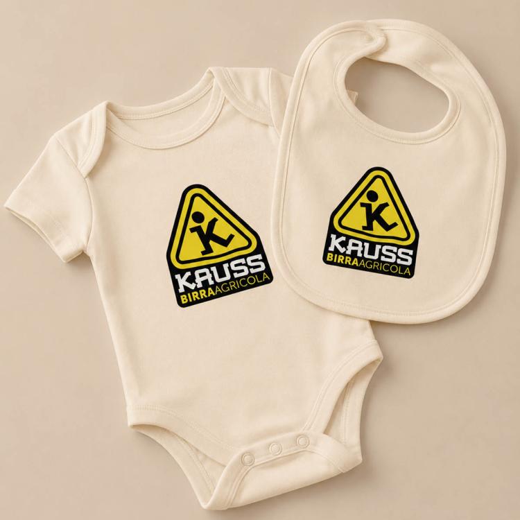Body neonato beige con logo simpatico