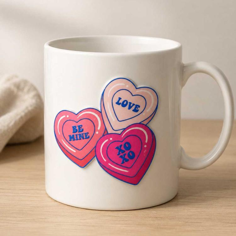 Tazza personalizzata con grafica a cuori