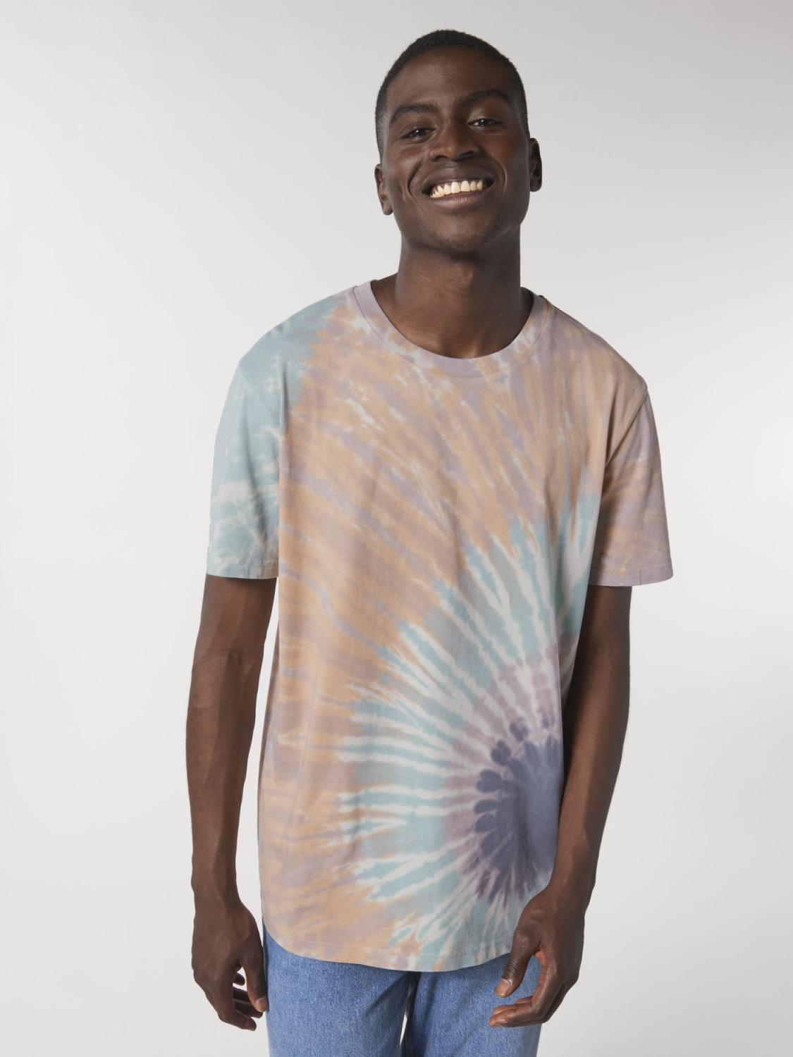 Creator Tie and Dye Tie&Dye Teal Monstera/Lilac Petal - Fronte Creator Tie and Dye Tie&Dye Teal Monstera/Lilac Petal - Fronte