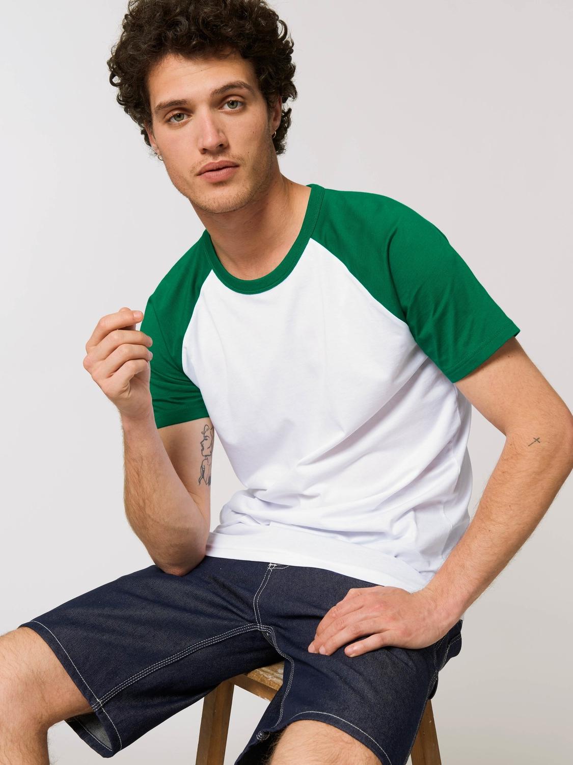 Catcher Short Sleeve White/Varsity Green - Fronte Catcher Short Sleeve White/Varsity Green - Fronte