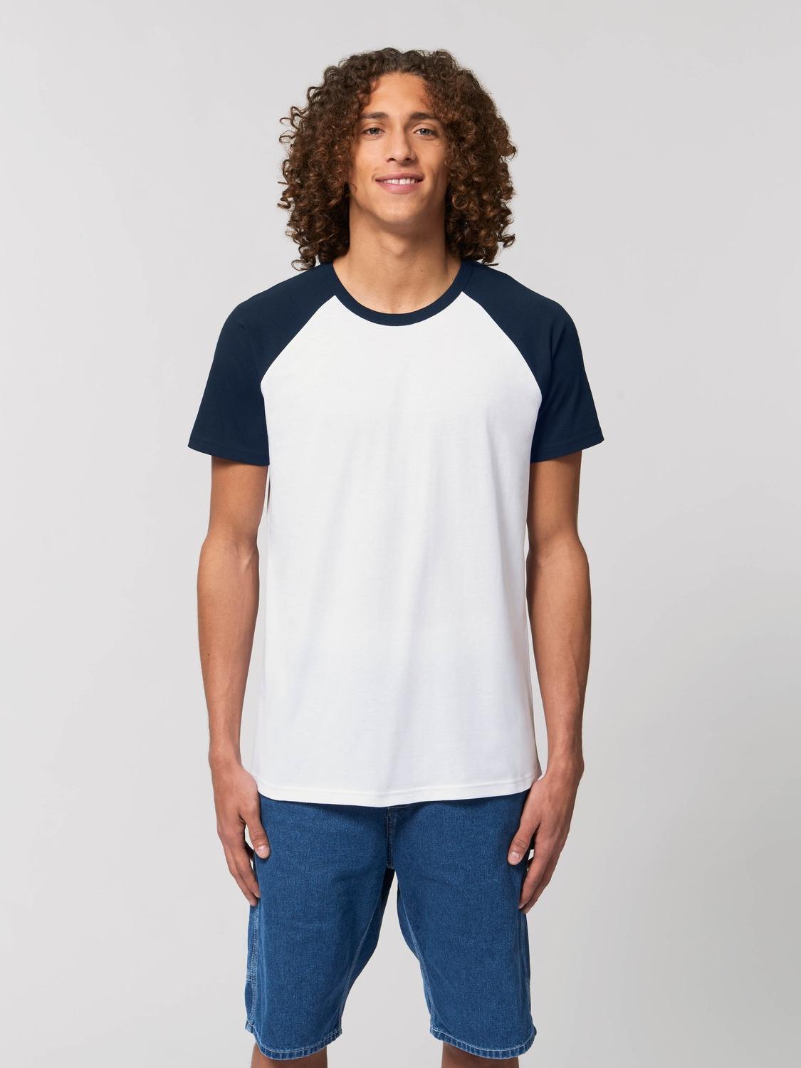Catcher Short Sleeve White/French Navy - Fronte Catcher Short Sleeve White/French Navy - Fronte