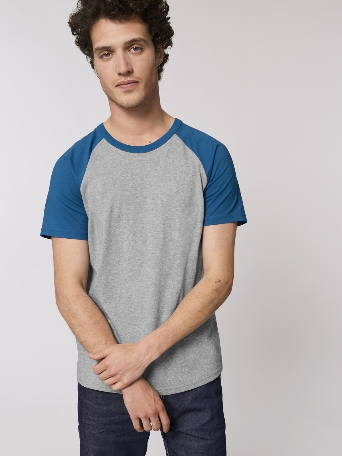 Catcher Short Sleeve Heather Grey/Royal Blue - Fronte Catcher Short Sleeve Heather Grey/Royal Blue - Fronte