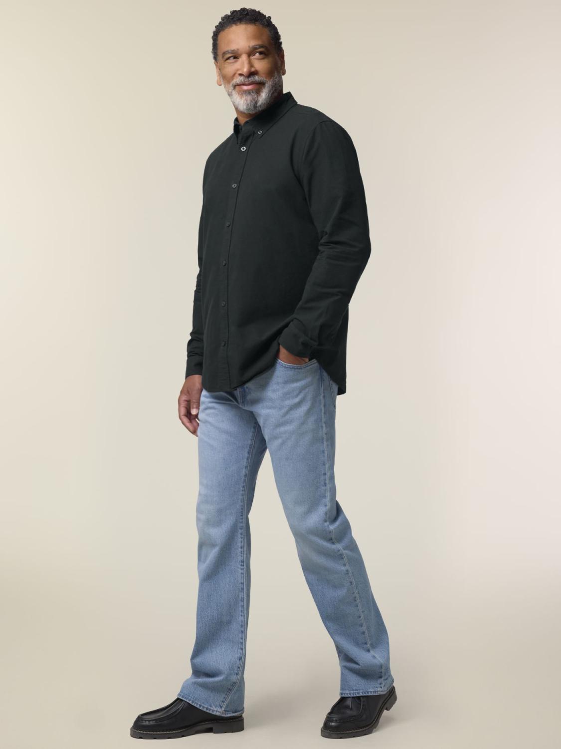 Stanley Oxford Shirt Black - Fronte Stanley Oxford Shirt Black - Fronte
