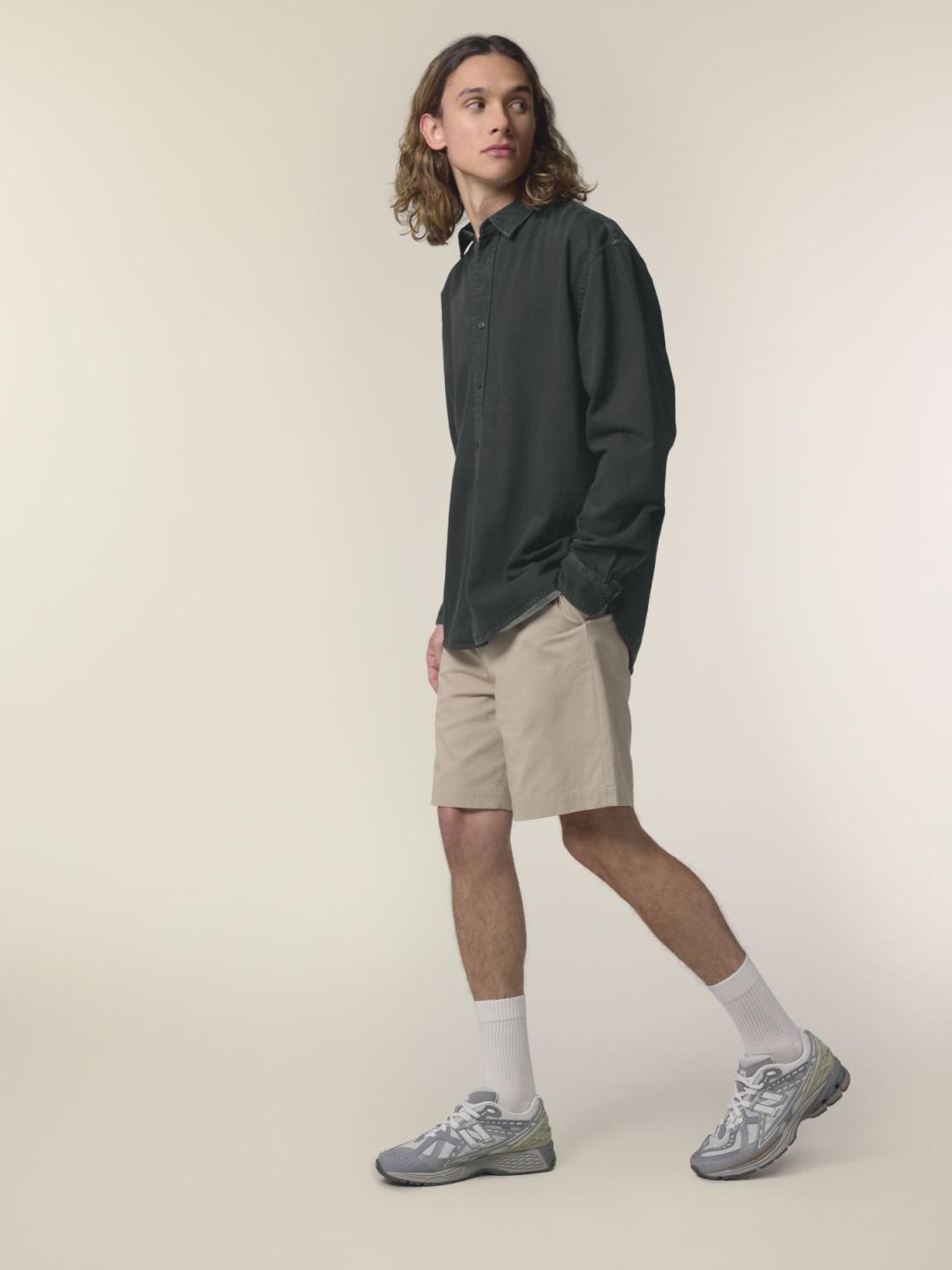 Worker Shirt G. Dyed Black Rock - Fronte Worker Shirt G. Dyed Black Rock - Fronte