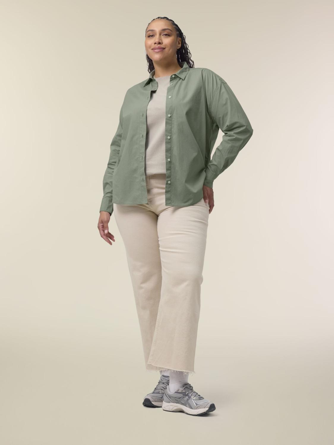 Stella Styler Shirt Soft Khaki - Fronte Stella Styler Shirt Soft Khaki - Fronte
