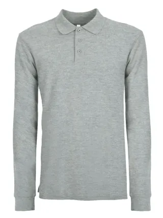 Evolution Polo LS grey heather Evolution Polo LS grey heather