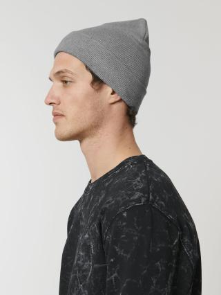 Rib Beanie Mid Heather Grey - Dettaglio