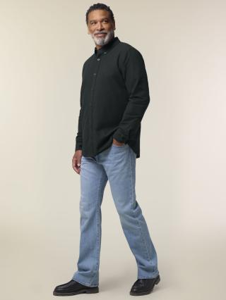 Stanley Oxford Shirt Black - Fronte Stanley Oxford Shirt Black - Fronte