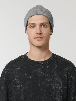 Rib Beanie Mid Heather Grey - Fronte Rib Beanie Mid Heather Grey - Fronte