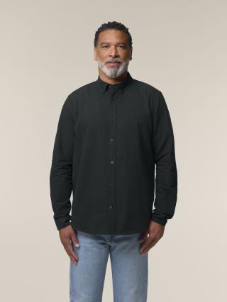 Stanley Oxford Shirt Black - Fronte Stanley Oxford Shirt Black - Fronte