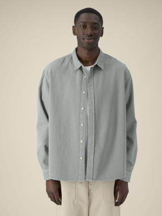 Worker Shirt G. Dyed Misty Grey - Fronte