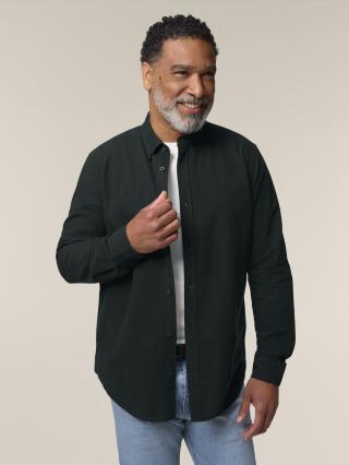 Stanley Oxford Shirt Black - Fronte Stanley Oxford Shirt Black - Fronte