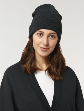 Rib Beanie Black - Fronte Rib Beanie Black - Fronte